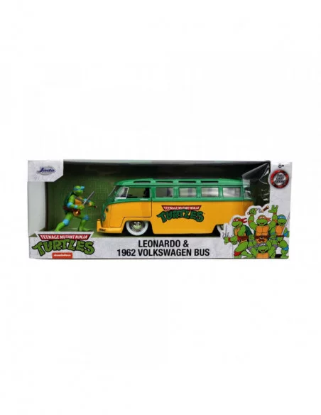 Teenage Mutant Ninja Turtles Vehículo 1/24 Hollywood Rides 1962 VW Bus con Leonardo Figura Teenage Mutant Ninja Turtles Vehículo 1/24 Hollywood Rides 1962 VW Bus con Leonardo Figura