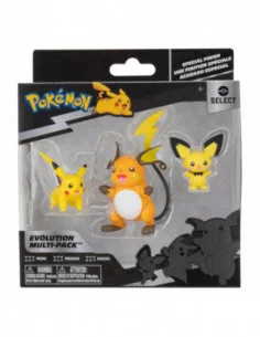 Pokémon Pack de 3 Figuras Select Evolution Pichu, Pikachu, Raichu 2