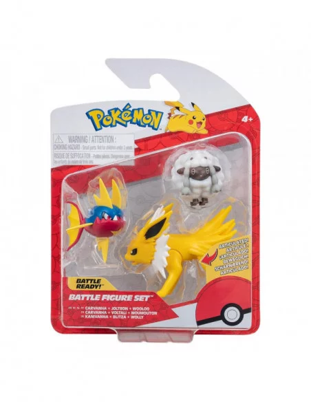 Pokémon Pack de 3 Figuras Battle Figure Set Wooloo, Carvanha, Jolteon Pokémon Pack de 3 Figuras Battle Figure Set Wooloo, Carvanha, Jolteon