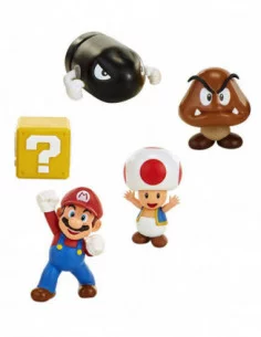 World of Nintendo Pack de 5 Figuras New Super Mario Bros. U Acorn Plains 6 cm