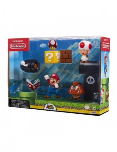 World of Nintendo Pack de 5 Figuras New Super Mario Bros. U Acorn Plains 6 cm