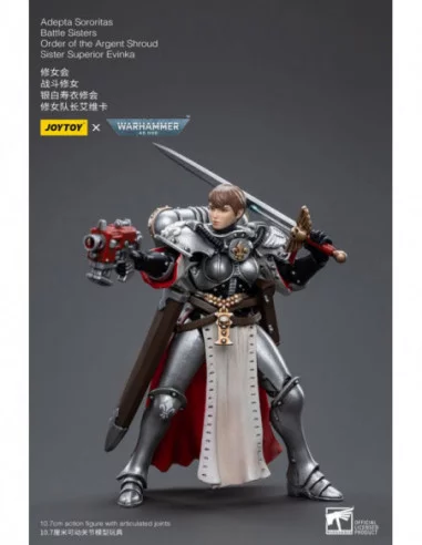 Warhammer 40k Figura 1/18 Adepta Sororitas Battle Sisters Order of the Argent Shroud Sister Superior Evinka 11 cm