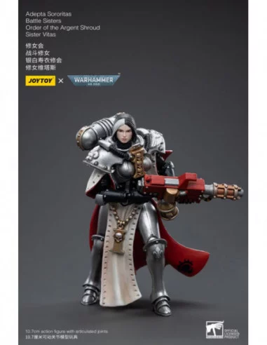Warhammer 40k Figura 1/18 Adepta Sororitas Battle Sisters Order of the Argent Shroud Sister Vitas 11 cm