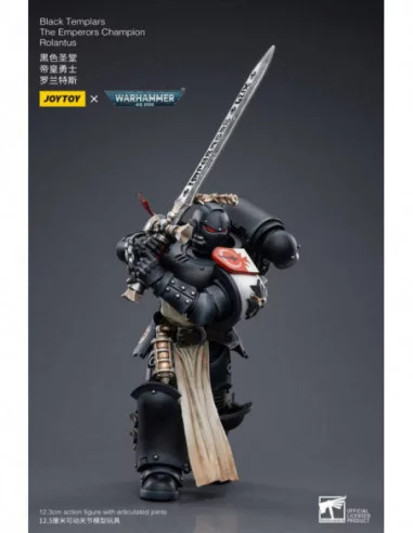 Warhammer 40k Figura 1/18 Black Templars The Emperors Champion Rolantus 12 cm