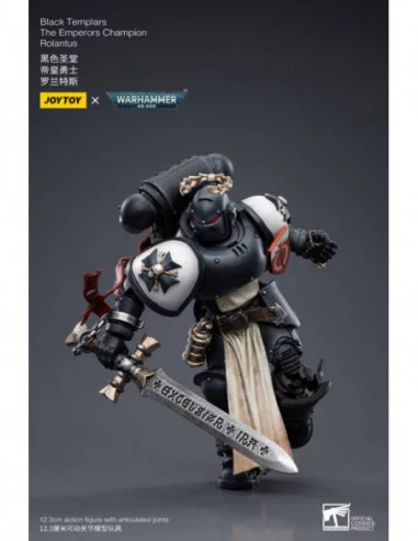 Warhammer 40k Figura 1/18 Black Templars The Emperors Champion Rolantus 12 cm