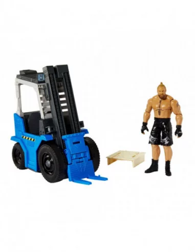 WWE Wrekkin' Vehículo Slam 'N Stack Carretilla elevadora con Figura Brock Lesnar 15 cm