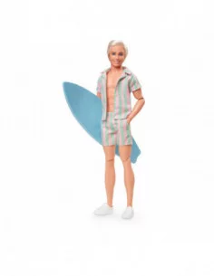 Barbie The Movie Muñeca Ken Wearing Pastel Striped Beach Matching Set