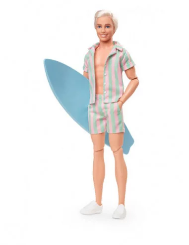 Barbie The Movie Muñeca Ken Wearing Pastel Striped Beach Matching Set