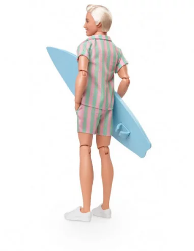Barbie The Movie Muñeca Ken Wearing Pastel Striped Beach Matching Set