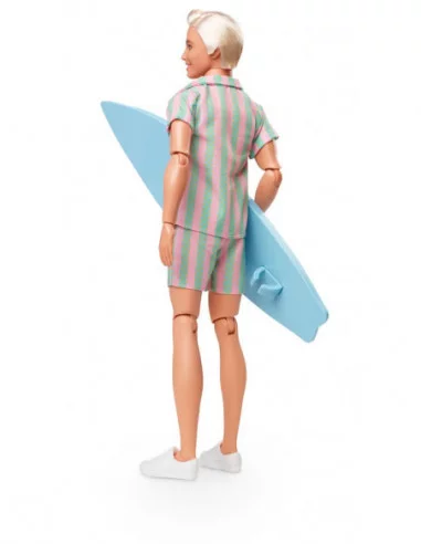 Barbie The Movie Muñeca Ken Wearing Pastel Striped Beach Matching Set