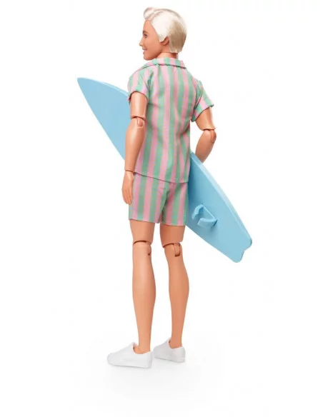 Barbie The Movie Muñeca Ken Wearing Pastel Striped Beach Matching Set Barbie The Movie Muñeca Ken Wearing Pastel Striped Beach Matching Set