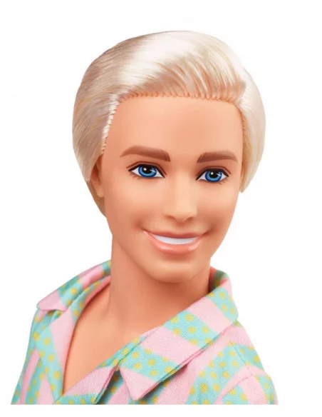 Barbie The Movie Muñeca Ken Wearing Pastel Striped Beach Matching Set Barbie The Movie Muñeca Ken Wearing Pastel Striped Beach Matching Set