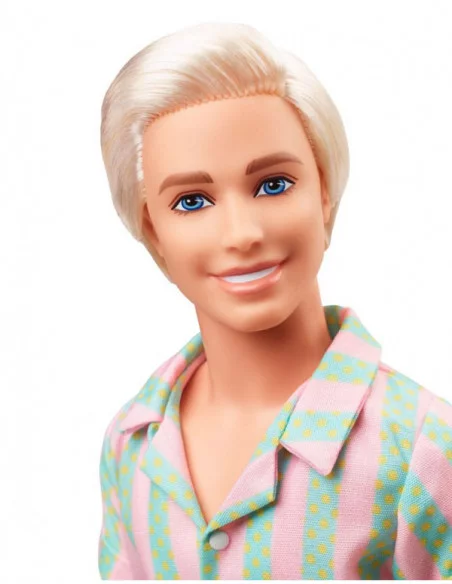 Barbie The Movie Muñeca Ken Wearing Pastel Striped Beach Matching Set Barbie The Movie Muñeca Ken Wearing Pastel Striped Beach Matching Set