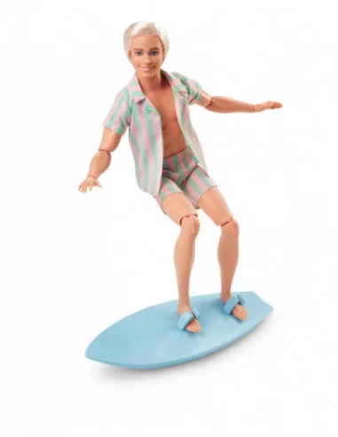 Barbie The Movie Muñeca Ken Wearing Pastel Striped Beach Matching Set