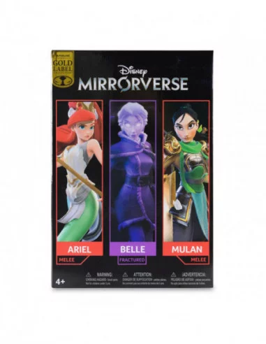 Disney Mirrorverse Figuras Princess Pack Mulan, Belle (Fractured) & Arielle (Gold Label) 13 - 18 cm