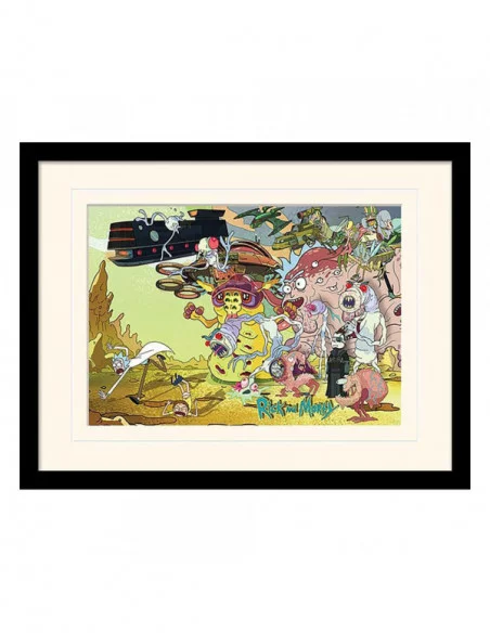 Rick and Morty Póster Enmarcado Collector Print Creature Barrage (white background)