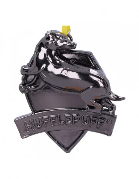 Harry Potter Decoración Árbol de Navidad Hufflepuff Crest (Silver) 6 cm