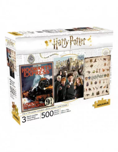 Harry Potter Pck de 3 Puzzle Movie Poster (500 piezas)