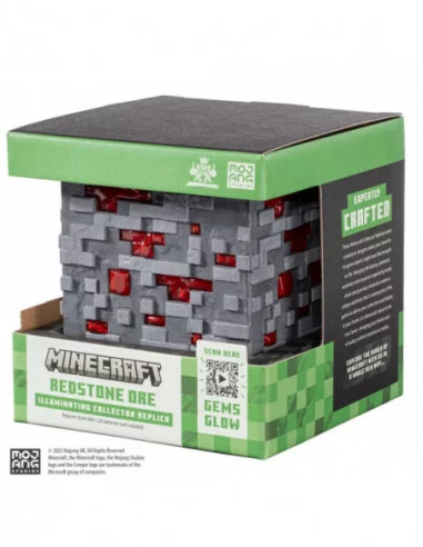 Minecraft Réplica Illuminating Redstone Ore Cube 10 cm