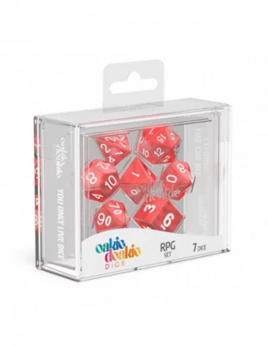 Oakie Doakie Dice Dados RPG-Set Marble - Rojo (7)