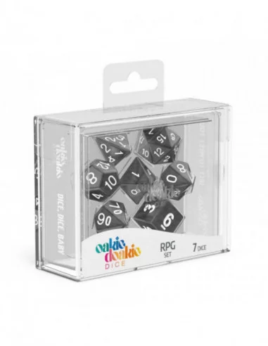 Oakie Doakie Dice Dados RPG-Set Marble - Negro (7)