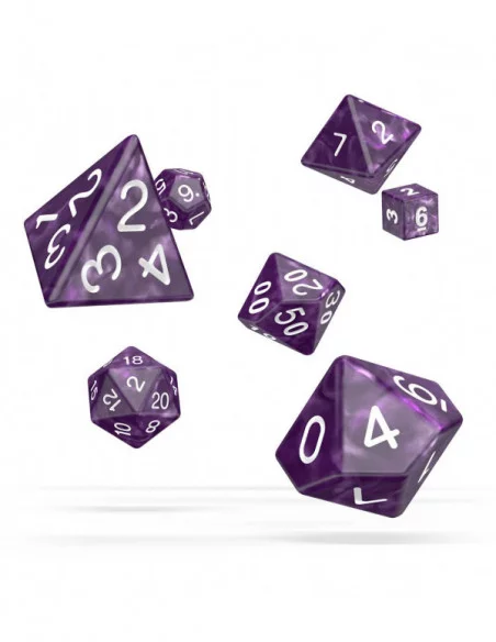Oakie Doakie Dice Dados RPG-Set Marble - Púrpura (7)