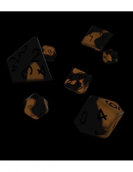 Oakie Doakie Dice Dados RPG-Set Glow in the Dark - Lava (7)