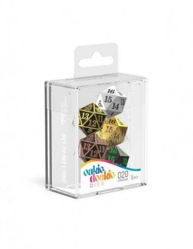 Oakie Doakie Dice Dados Spindown D20 Set Metal (5)