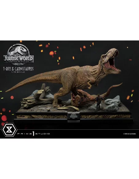 Jurassic World: Fallen Kingdom Estatua 1/15 T-Rex & Carnotaurus 90 cm