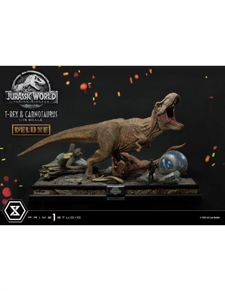 Jurassic World Fallen Kingdom Estatua 115 T-Rex Carnotaurus Deluxe Version 90 cm