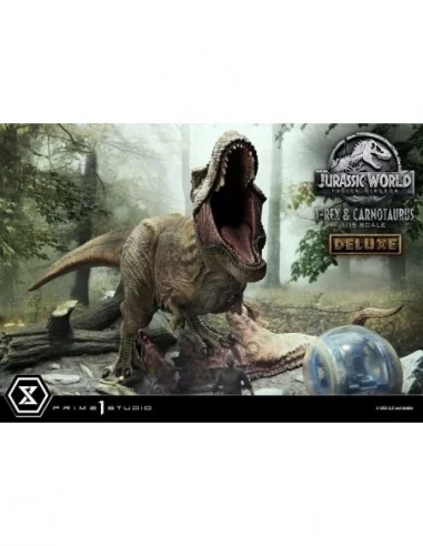 Jurassic World Fallen Kingdom Estatua 115 T-Rex Carnotaurus Deluxe Version 90 cm