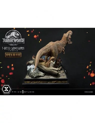 Jurassic World Fallen Kingdom Estatua 115 T-Rex Carnotaurus Deluxe Version 90 cm