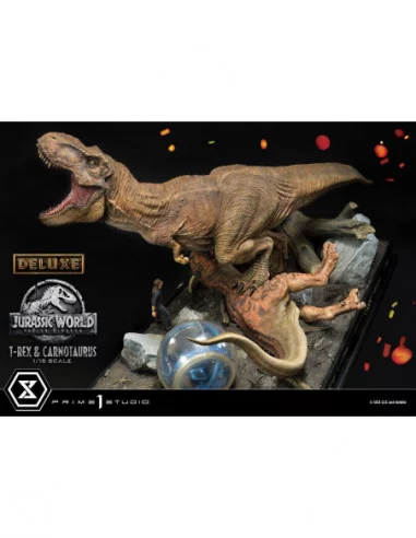 Jurassic World Fallen Kingdom Estatua 115 T-Rex Carnotaurus Deluxe Version 90 cm