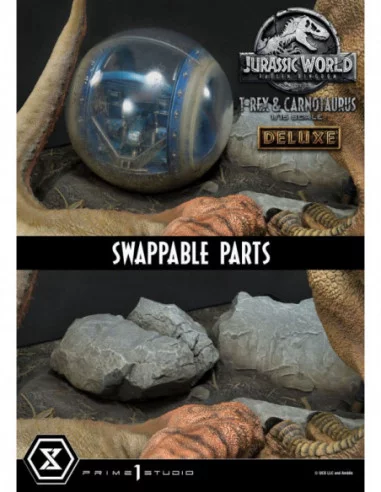 Jurassic World Fallen Kingdom Estatua 115 T-Rex Carnotaurus Deluxe Version 90 cm