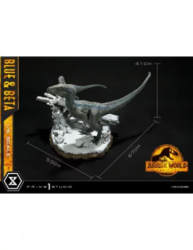Jurassic World: Dominion Estatua Legacy Museum Collection 1/6 Blue & Beta Bonus Version 41 cm