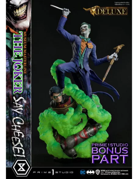DC Comics Estatua 1/3 The Joker Say Cheese Deluxe Bonus Version 99 cm