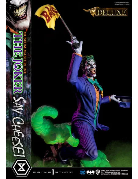 DC Comics Estatua 1/3 The Joker Say Cheese Deluxe Bonus Version 99 cm