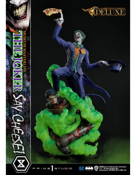 DC Comics Estatua 1/3 The Joker Say Cheese Deluxe Bonus Version 99 cm