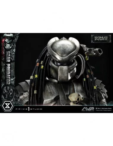 The Alien vs. Predator Estatua Museum Masterline Series 1/3 Scar Predator Deluxe Bonus Version 93 cm