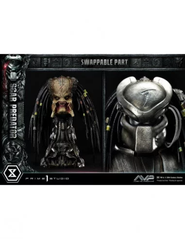 The Alien vs. Predator Estatua Museum Masterline Series 1/3 Scar Predator Deluxe Bonus Version 93 cm