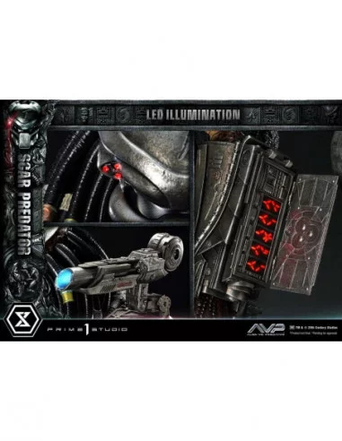 The Alien vs. Predator Estatua Museum Masterline Series 1/3 Scar Predator Deluxe Bonus Version 93 cm