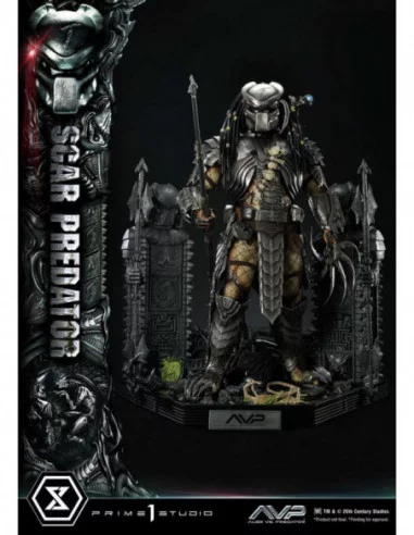 The Alien vs. Predator Estatua Museum Masterline Series 1/3 Scar Predator Deluxe Bonus Version 93 cm