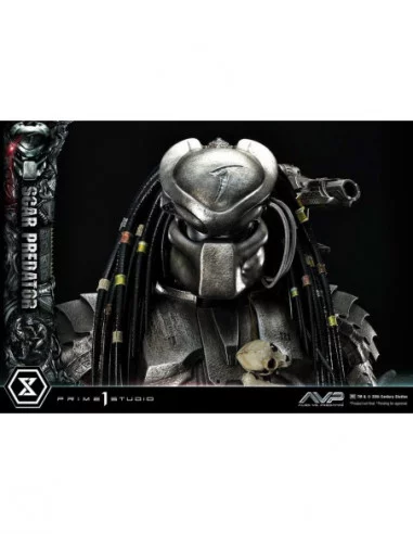 The Alien vs. Predator Estatua Museum Masterline Series 1/3 Scar Predator Deluxe Bonus Version 93 cm