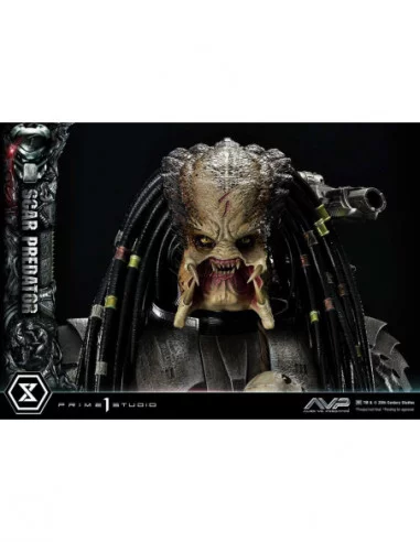 The Alien vs. Predator Estatua Museum Masterline Series 1/3 Scar Predator Deluxe Bonus Version 93 cm