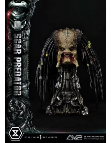 The Alien vs. Predator Estatua Museum Masterline Series 1/3 Scar Predator Deluxe Bonus Version 93 cm