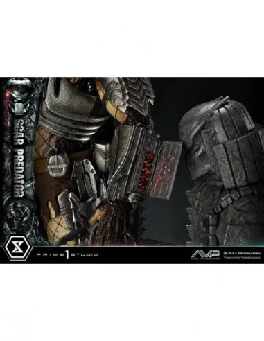 The Alien vs. Predator Estatua Museum Masterline Series 1/3 Scar Predator Deluxe Bonus Version 93 cm