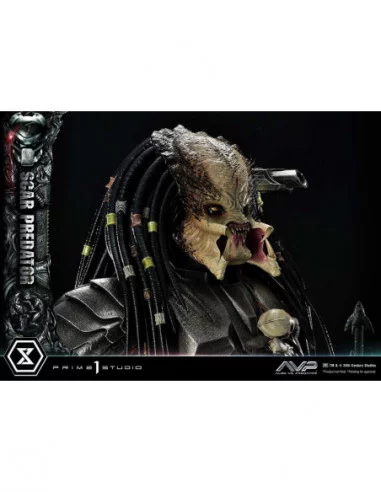 The Alien vs. Predator Estatua Museum Masterline Series 1/3 Scar Predator Deluxe Bonus Version 93 cm