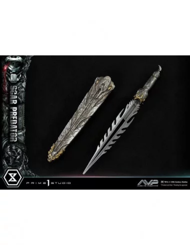 The Alien vs. Predator Estatua Museum Masterline Series 1/3 Scar Predator Deluxe Bonus Version 93 cm