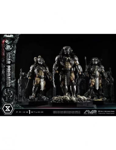 The Alien vs. Predator Estatua Museum Masterline Series 1/3 Scar Predator Deluxe Bonus Version 93 cm