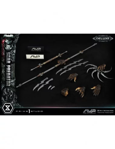 The Alien vs. Predator Estatua Museum Masterline Series 1/3 Scar Predator Deluxe Bonus Version 93 cm